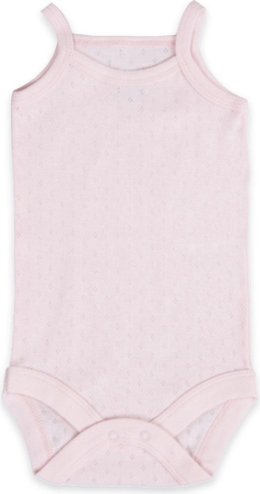 Novibaby 5-Piece Jacquard Rope Strap Baby Bodysuit with Snap Fasteners 100% Cotton - Ecru Pink White  - Image 3