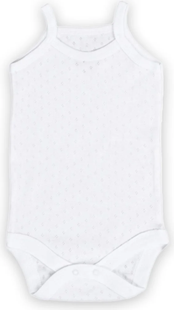 Novibaby 5-Piece Jacquard Rope Strap Baby Bodysuit with Snap Fasteners 100% Cotton - Ecru Pink White
