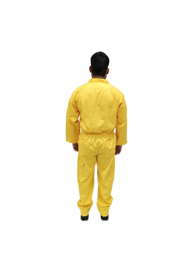 TAHA Twill Fabric Reflective Yellow Coverall - Durable Protective Workwear for Industrial Use, Construction & Hazardous Environments | Size-3XL  - Image 3