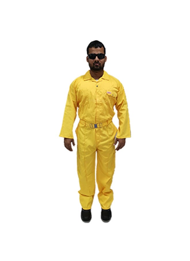 TAHA Twill Fabric Reflective Yellow Coverall - Durable Protective Workwear for Industrial Use, Construction & Hazardous Environments | Size-3XL  - Image 4