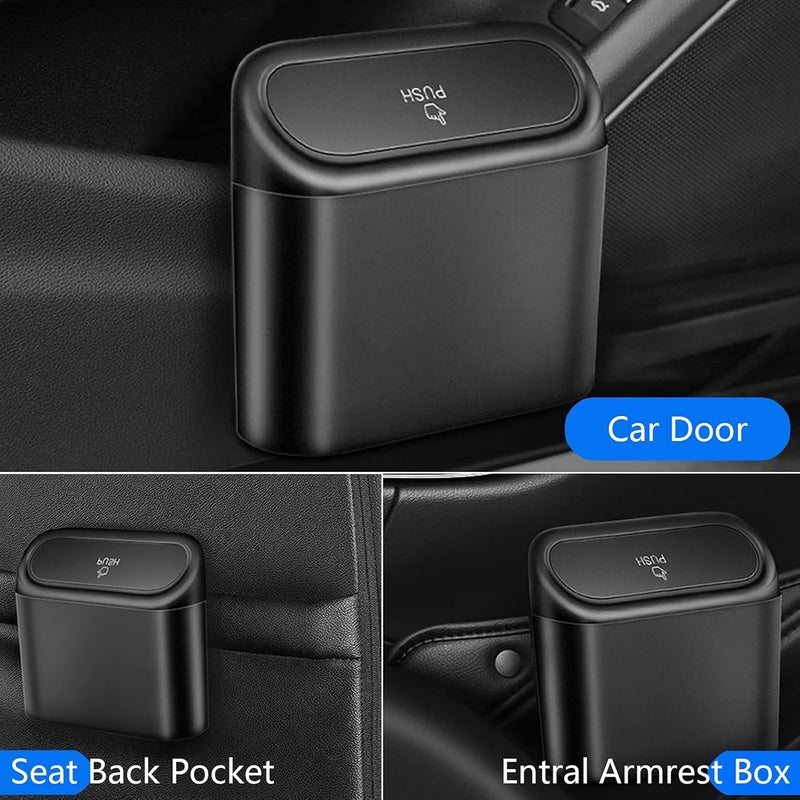 SGLRT Car Trash with Lid - 2 Packs Mini Leakproof Garbage Bin with 40 Trash Bags - Image 4