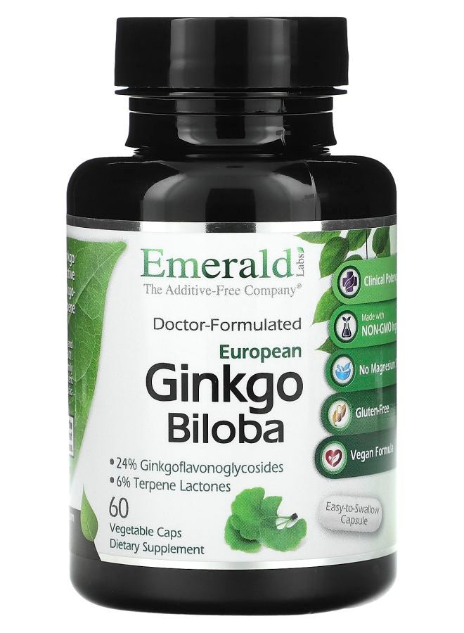 European Ginkgo Biloba 60 Vegetable Caps