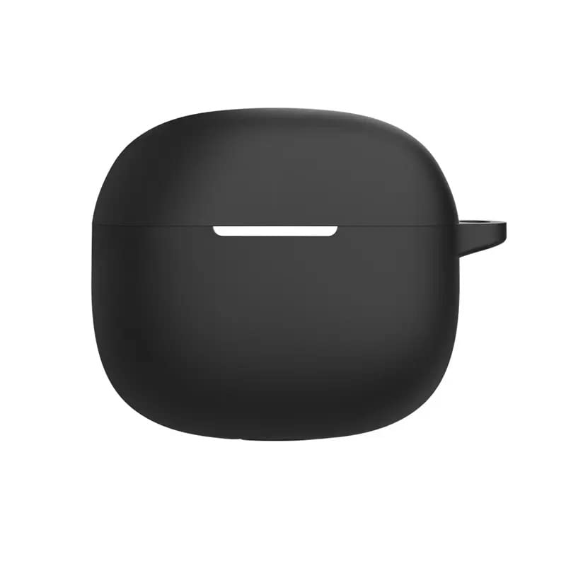 Printme Compatible for Boat Airdopes Atom 81 Case Cover Silicone, Soft, Anti Scratch, Anti Fall, with Hook [Earbuds Not Included] (Black) - Image 1