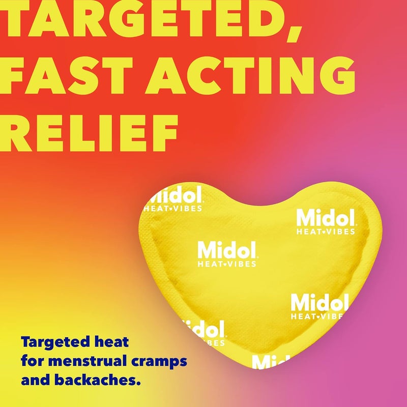 Midol Heat Vibes Menstrual Pain Relief Heat Patches 6 Count Pack for Period Cramps and Backache - Image 4