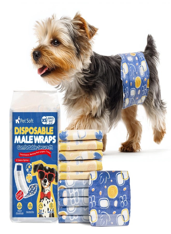 Pet Soft Dog Diapers Male,50 Ct Disposable Male Dog Wraps, Super Absorbent Doggie Belly Band with Wetness Indicator, Leak-Proof Puppy Pampers for Puppy Training, Incontinence, XS - Image 1