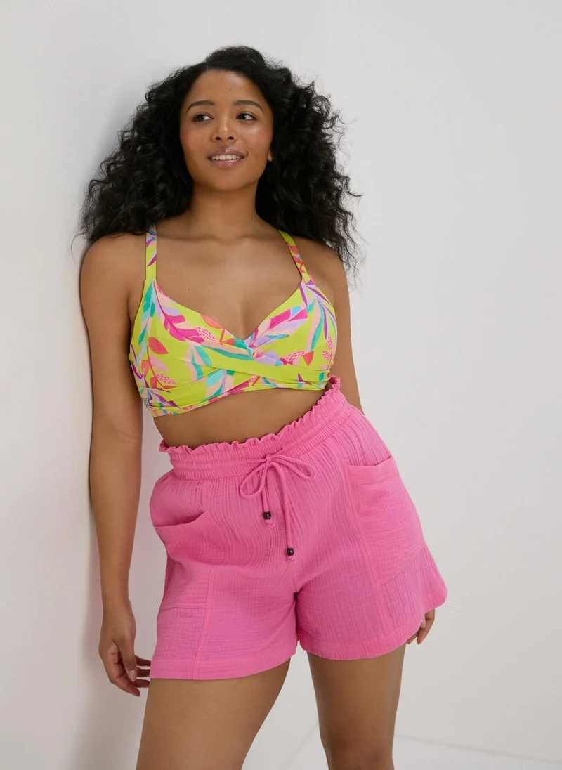 Matalan Multicolour Leaf Print Shapewear D+ Bikini Top