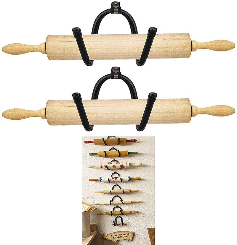 pack of 2  Rolling Pin Holder Rolling Pin Display Rack Rolling Pin Storage Rolling Pin Wall mount  Wall Hanging Multi Purpose Bottle Rack  No Rolling Pin