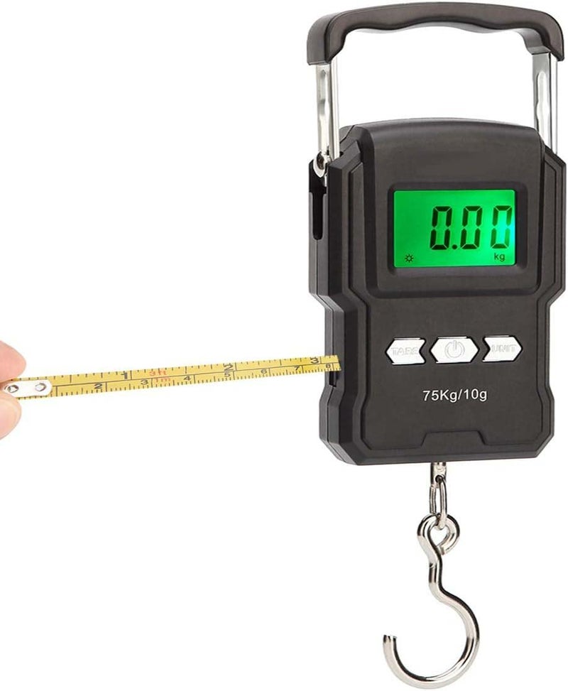 Portable Digital Luggage Scale 75kg/165lb with Tape Measure - Image 1