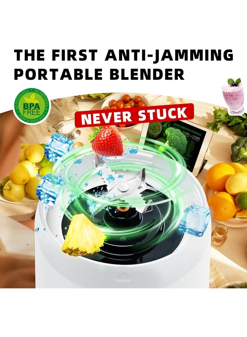 SOLARAE Portable Blender, Mini Blender for Shakes and Smoothies, 24oz Travel Blender USB Rechargeable, Wireless Portable Personal Blender, BPA Free Sporty bottle with a Travel Lid (White Base Grey Lid) - Image 3