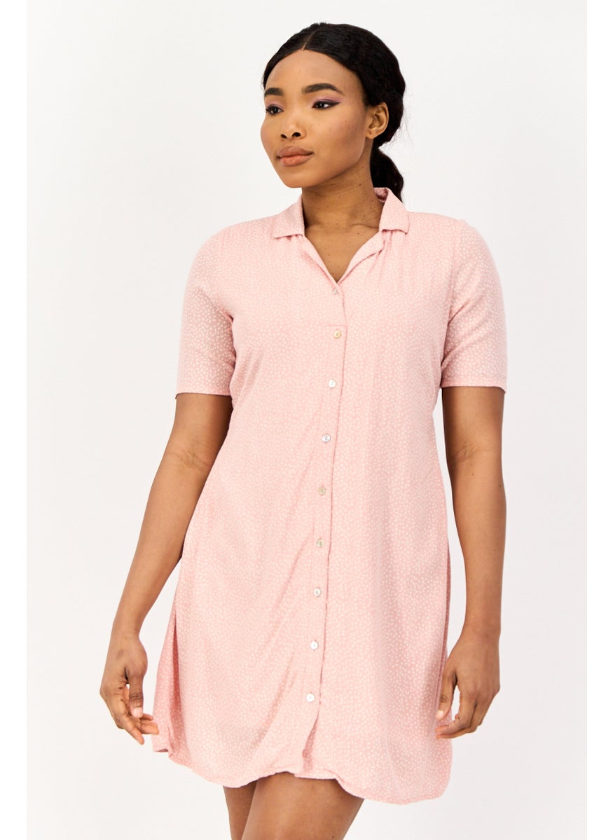 ONLY Women Allover Print Mini Dress, Pink  - Image 1