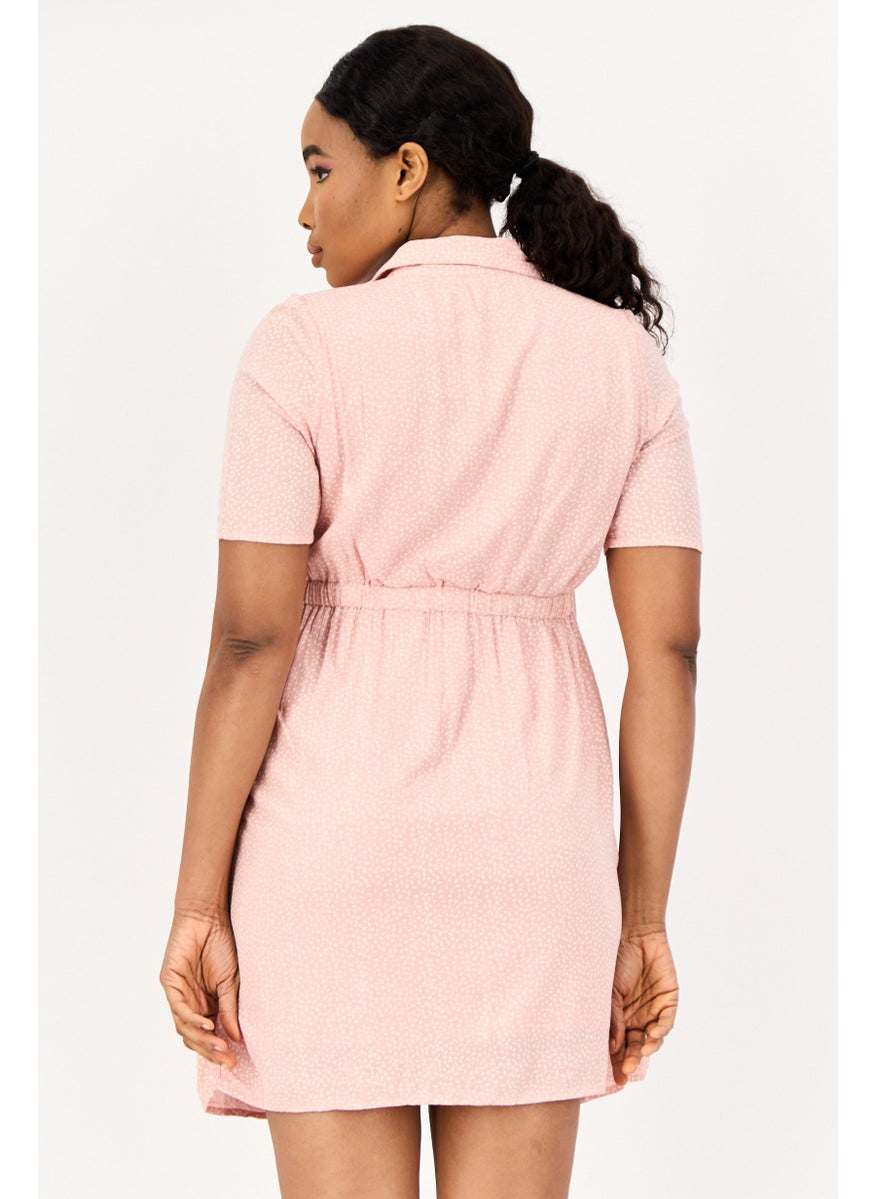 ONLY Women Allover Print Mini Dress, Pink  - Image 3