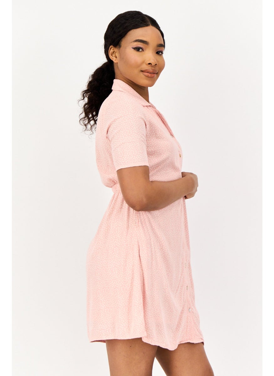 ONLY Women Allover Print Mini Dress, Pink  - Image 4