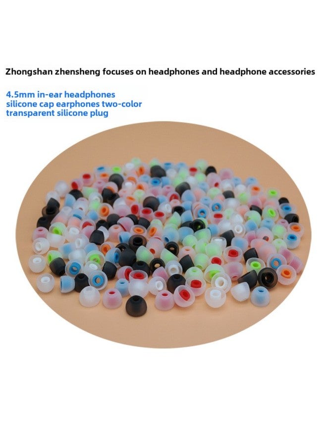 4.5mm In-ear Headphones Silicone Cap Headphones Two-color Transparent Silicone Ear Cap Multi-color-Color:Inner Orange Outer Transparent Trumpet  - Image 5