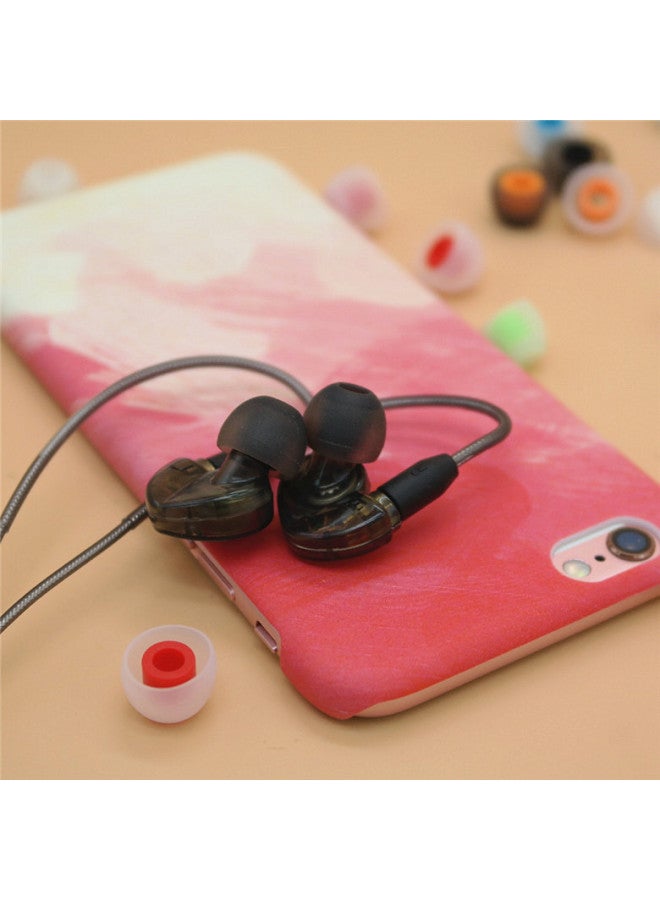 4.5mm In-ear Headphones Silicone Cap Headphones Two-color Transparent Silicone Ear Cap Multi-color-Color:Inner Orange Outer Transparent Trumpet  - Image 4