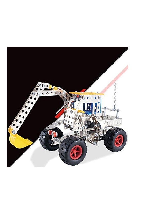 MUMS PLANET DIY 3D Metal Excavator Stainless Steel Construction Toys Puzzle for Kids Puzzle Toy-Movement games - Montessori games - Educational games -Construction toy - Building kit - Excavator toy_ Gift for children, children's entertainment game  - Image 3