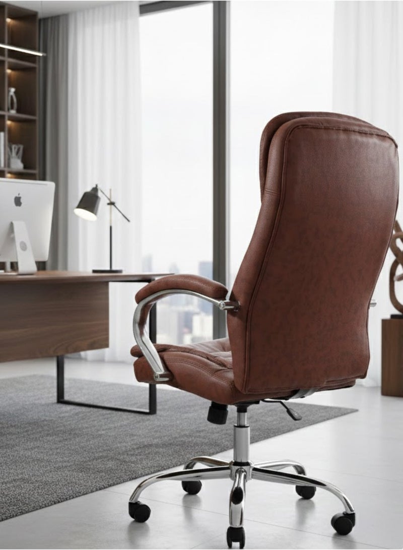 FURALUX Comfortable Ergonomic Office Chair with Chrome Base – Adjustable Height, Swivel Desk Chair for Home & Office, Modern Professional Guest & Study Seating, Durable & Stylish - Image 3