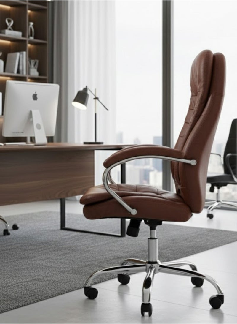 FURALUX Comfortable Ergonomic Office Chair with Chrome Base – Adjustable Height, Swivel Desk Chair for Home & Office, Modern Professional Guest & Study Seating, Durable & Stylish - Image 2