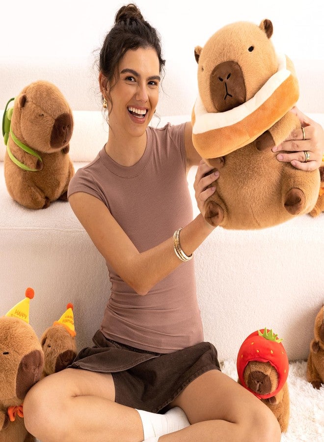 Ditucu Cute Capybara Plush Pillow with Wearable Toast Headgear Stuffed Animal Bread Capibara Plushies Toys Gifts for Kids Brown 11 inch - Image 4