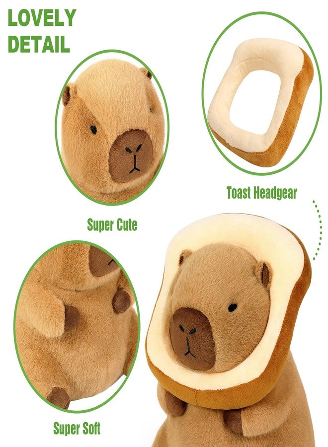 Ditucu Cute Capybara Plush Pillow with Wearable Toast Headgear Stuffed Animal Bread Capibara Plushies Toys Gifts for Kids Brown 11 inch - Image 5