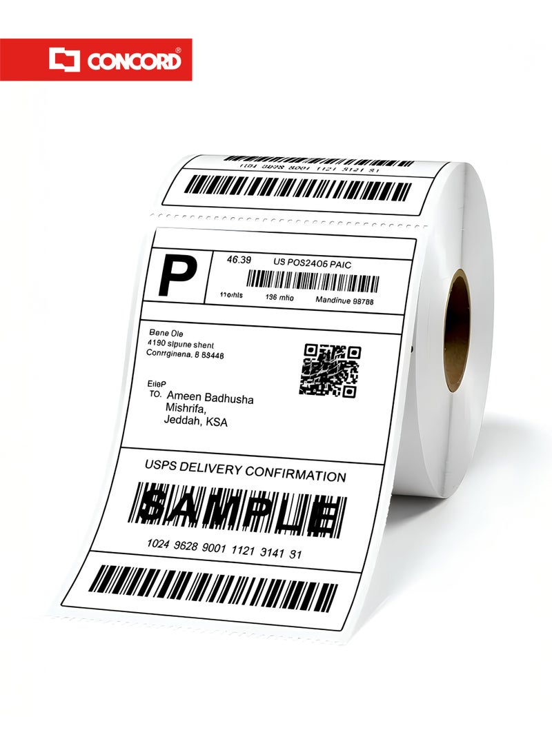 كونكورد ملصقات شحن حرارية 100×150مم، 500 ملصق لكل رول، خالية من BPA - Image 1