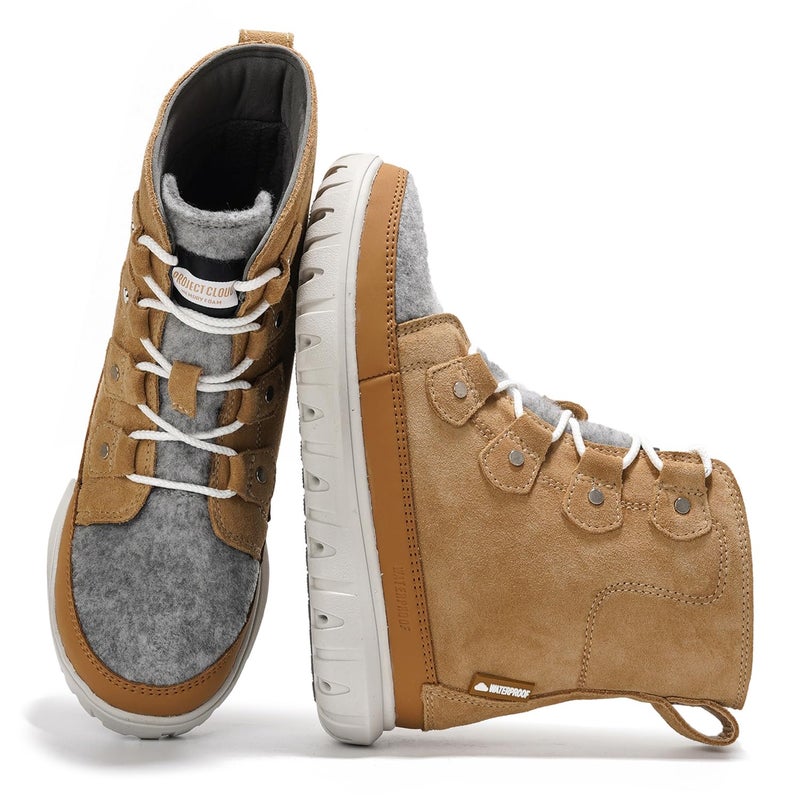 Project Cloud 100% Genuine Leather Womens Snow Boots- Genuine Leather Waterproof Memory Foam Insole and Non-Slip Winter Snow Boots For Women Footwear - Outdoor Shoes (Leonora, CML, 8) - Image 2