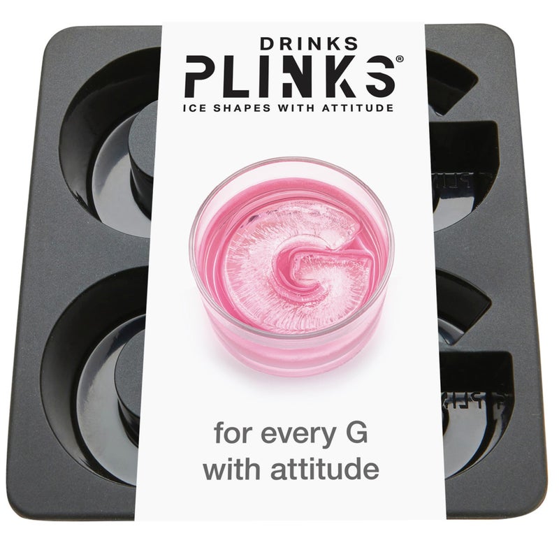 DrinksPlinks Letter G Ice Cube Tray - Large Silicone Ice Cube Trays - Personalized G Monogram Gifts & Initial Drinks. Customized Gifts & Fancy Cocktail Accessories. Fun Cocktail & Gin Ice Molds. - Image 1