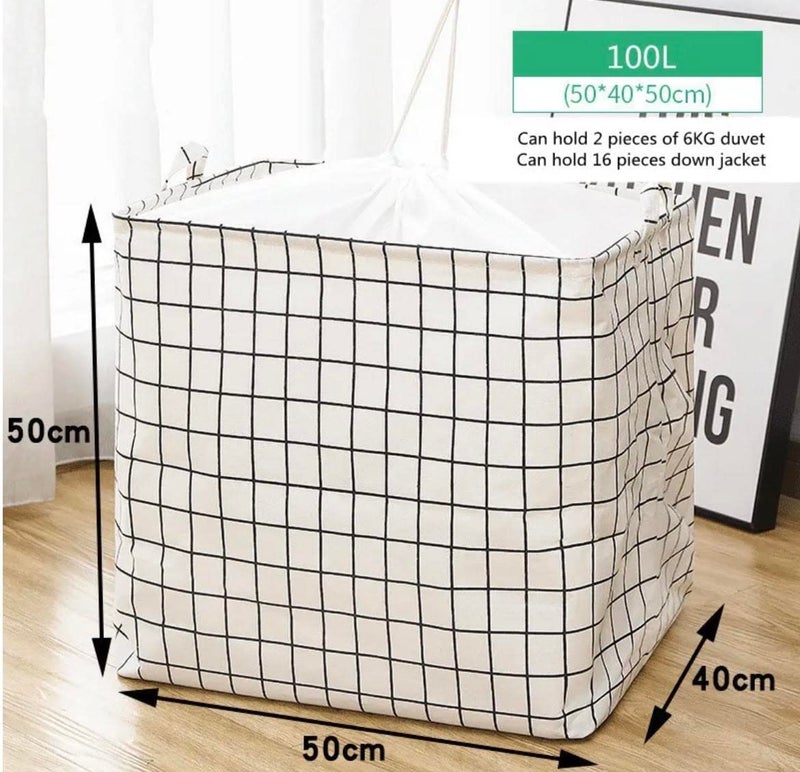 AT Ankit Traders Ankit Traders Giant Quilt Clothes dustproof Storage Bag Season Changing Clothes Organizer Drawstring Bag is a Substitute for Mobile Boxes Saving Space Pack of 2 - Image 5