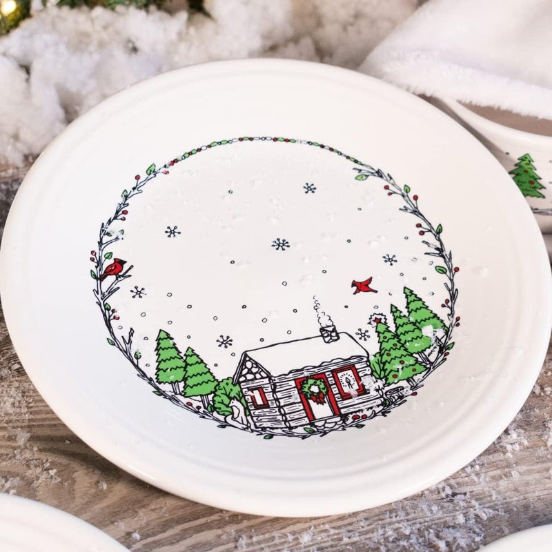 Fiesta 105 Round Dinner Plate  Christmas Whimsy White - Image 2