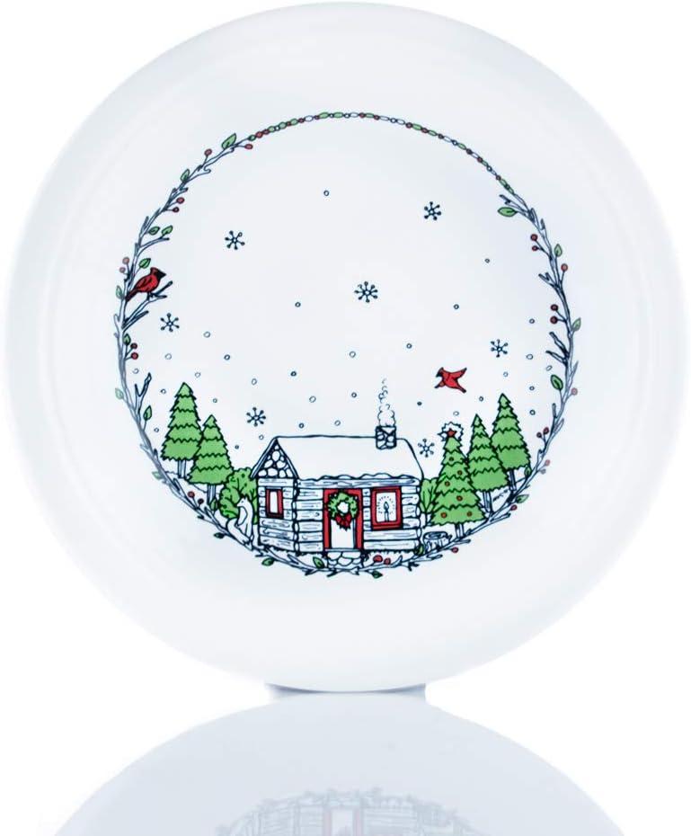 Fiesta 105 Round Dinner Plate  Christmas Whimsy White - Image 1