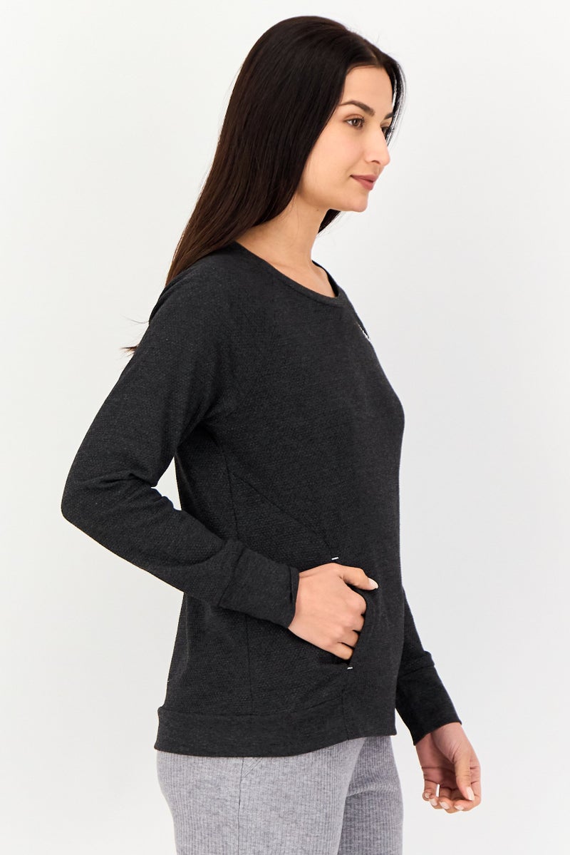 Hummel Women Sportswear Fit Long Sleeve Outdoor Sweatshirt, Black - Image 3