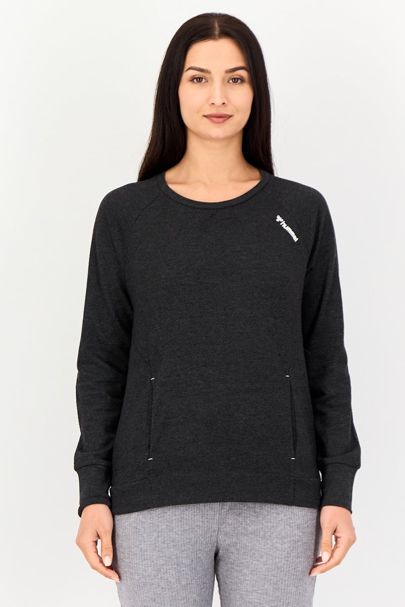 Hummel Women Sportswear Fit Long Sleeve Outdoor Sweatshirt, Black - Image 1