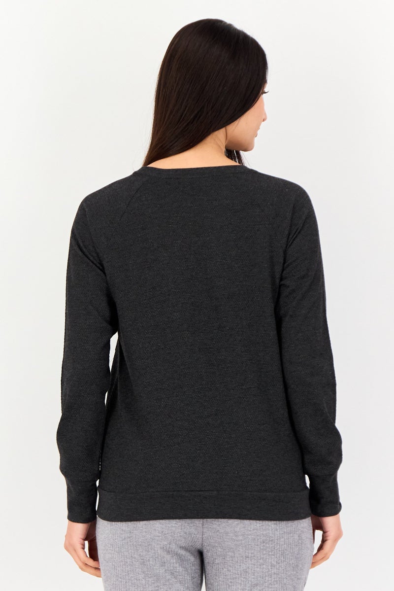 Hummel Women Sportswear Fit Long Sleeve Outdoor Sweatshirt, Black - Image 2