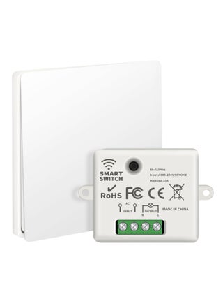 Wireless Lights Switch Kit 10A 250V Wireless RF433 Remote Control Switch with Easy to Install Receiver No Wiring Self powered Switch Remote Control IP44 Waterproof RF Switch and Receiver - pzsku/ZC022E8AB3F2800FF72C2Z/45/_/1731827489/6054c437-6546-4a60-a448-e35ea25e1f58