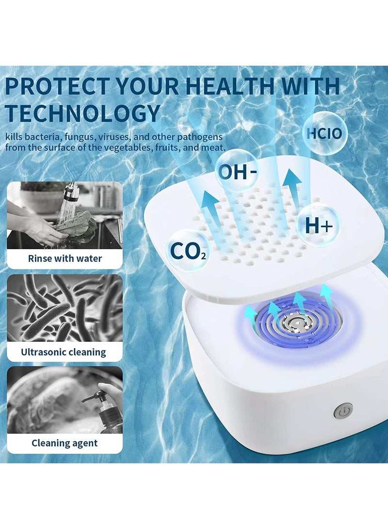 general Fruit  Vegetable Cleaner, USB Wireless Fruit Purifier, Portable Ultrasonic Food Cleaner for Deep Cleaning Fruits, Vegetables, Rice, Cutlery - Image 4