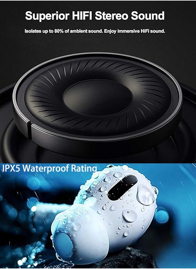 Manningwang - Manningwang Wireless Earbuds,Headphones 24Hrs Playtime with Charging Case, IPX5 Waterproof Stereo in-Ear Earphones with Microphone - Image 1