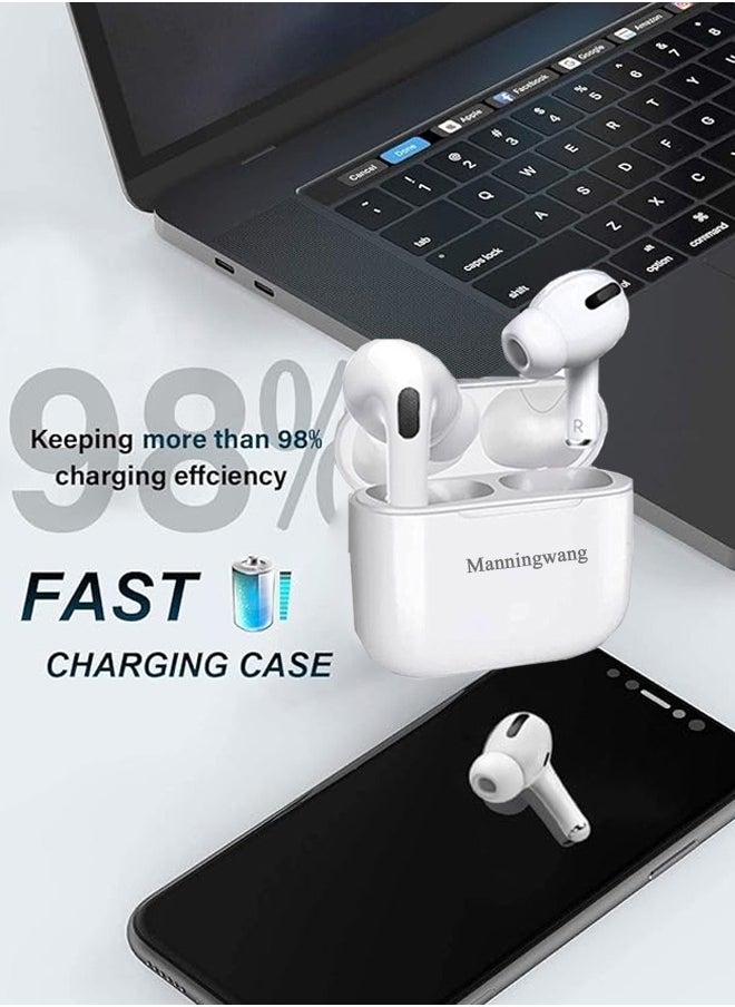 Manningwang - Manningwang Wireless Earbuds,Headphones 24Hrs Playtime with Charging Case, IPX5 Waterproof Stereo in-Ear Earphones with Microphone - Image 1