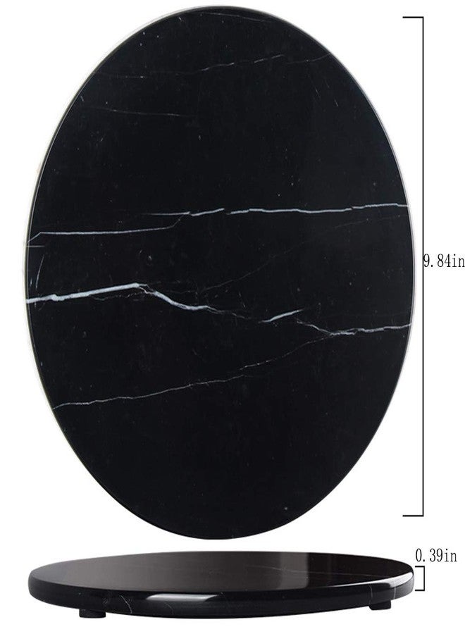 StonePlus Natural Round Marble Tray Glossy Pastry Board for Dessert, Cheese, Coffee, Appetizers (Black Marquina) - Image 5