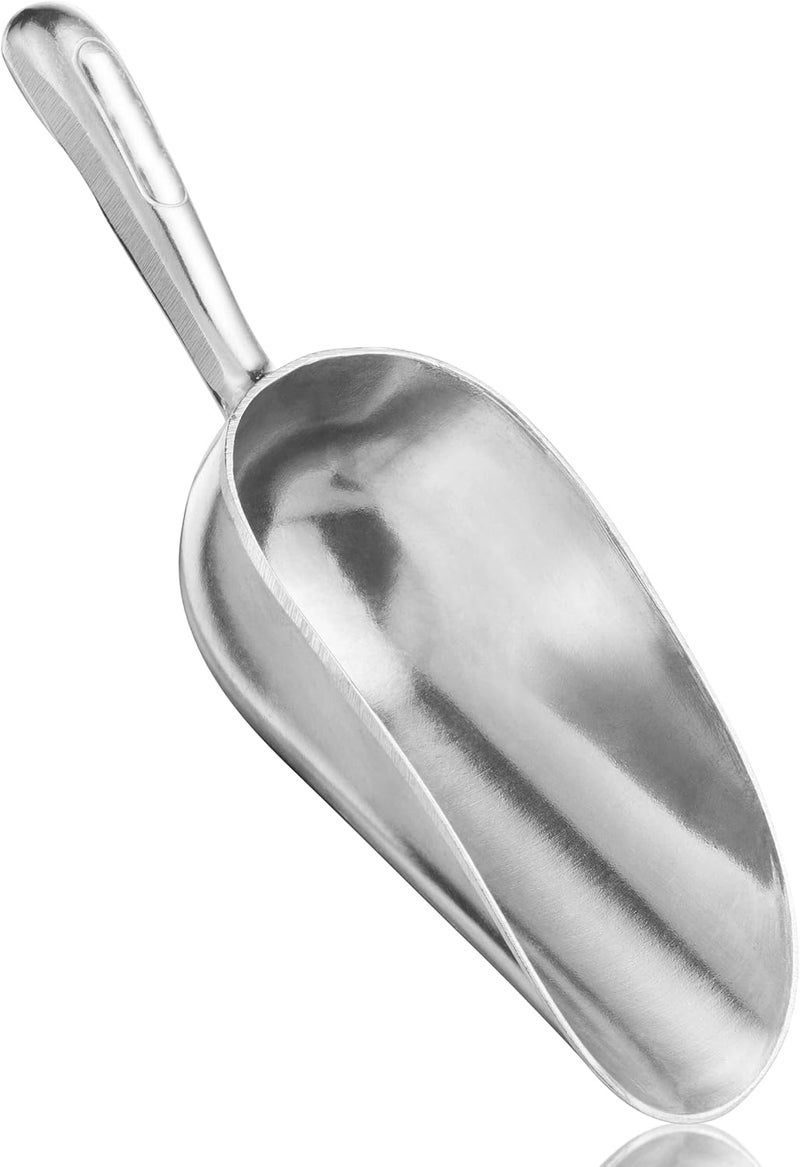 Nechtik Cast Aluminum Utility Scoop, 5-Ounce - Round Bottom, Small ice scoop For Multi-Purpose Use, With Finger Groove Handle (Hand Wash Only) 5 oz. - Image 1