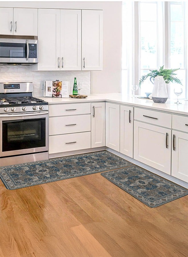 2 PCS Kitchen Floor Mats Rugs Set, Cushion Floor Carpet, Waterproof, Oil Resistant and Anti-Fatigue PU Standing Mat for Kitchen, Floor, Office, Sink, Laundry 45*75CM+45*120CM - Image 5