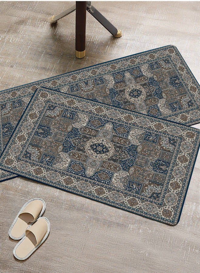 2 PCS Kitchen Floor Mats Rugs Set, Cushion Floor Carpet, Waterproof, Oil Resistant and Anti-Fatigue PU Standing Mat for Kitchen, Floor, Office, Sink, Laundry 45*75CM+45*120CM - Image 1