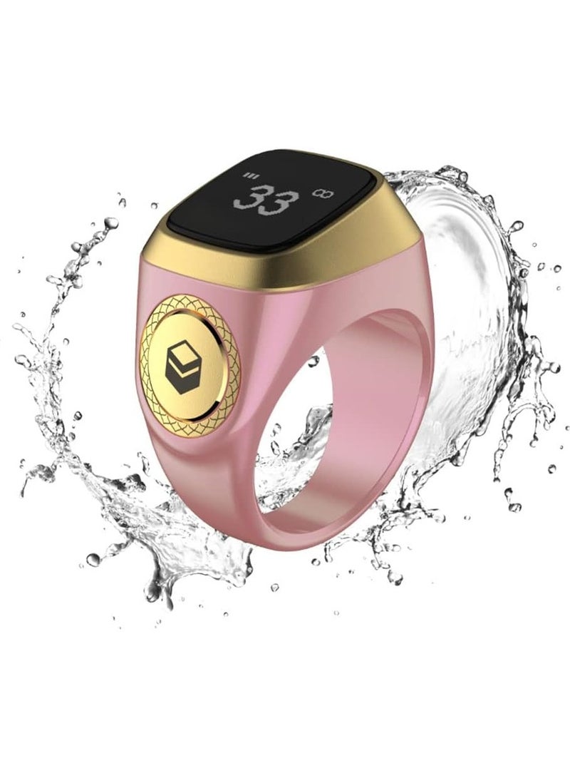 خاتم تسبيح ذكر لايت الذكية، تذكير بتوقيت صلاة المسلمين، وردي وردي 20 ملم - Image 2