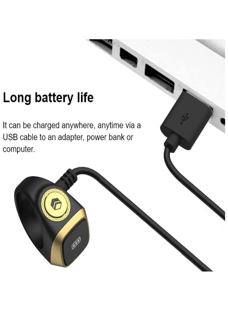 خاتم تسبيح ذكر لايت الذكية، تذكير بتوقيت صلاة المسلمين، وردي وردي 20 ملم - Image 5