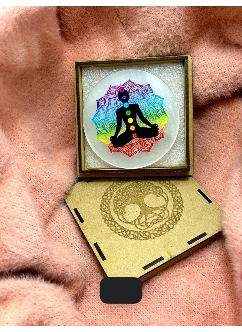 BUYOTA CRYSTAL BUYOTA CRYSTAL Natural Selenite Chakra Symbol Charging with Box Meditating Crystal for Energy Cleansing Aura CleaningChakra Balancing and Meditation Essentials 3Inch  - Image 4