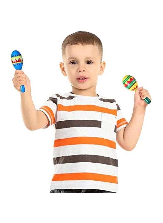12 Pcs Mini Fiesta Maracas for Adults Cinco De Mayo Maracas Mexican Party Decorations 6 Designs Party Favors for Mexican Party Props, 4.92 x 1.38 Inch  - Image 4