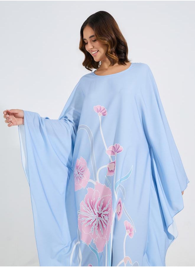 Styli Floral Print Kimono Sleeves Kaftan  - Image 5