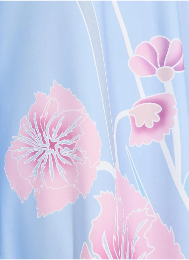 Take Two Floral Print Kimono Sleeves Kaftan