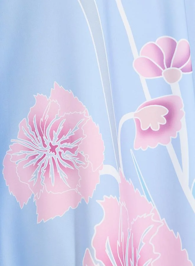 Take Two Floral Print Kimono Sleeves Kaftan