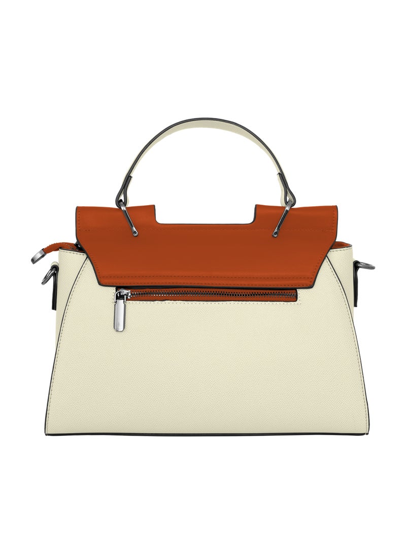 Parajohn Prime Collection Women's Premium PU Leather Handbag with Top Handle & Shoulder Strap, Elegant Lock Closure Tote Bag - - Image 4