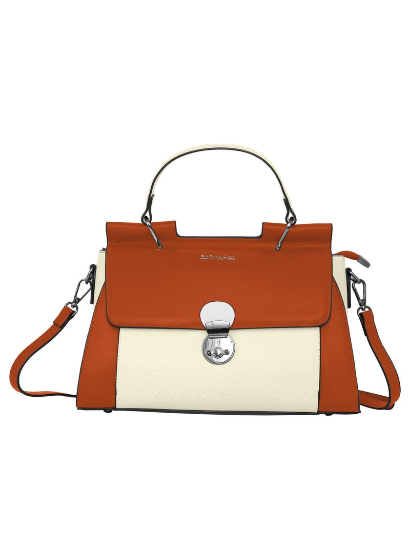 Parajohn Prime Collection Women's Premium PU Leather Handbag with Top Handle & Shoulder Strap, Elegant Lock Closure Tote Bag - - Image 1