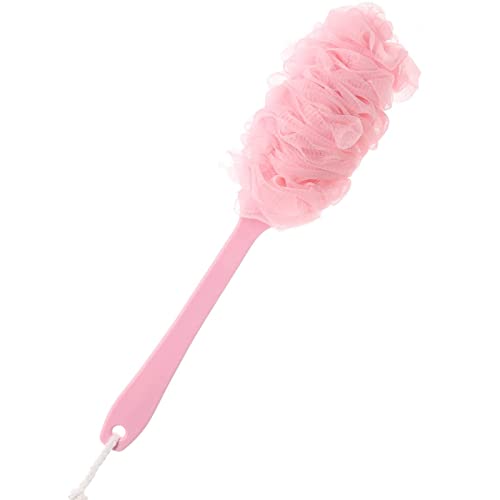 Style Homez AMAZER, Super Soft Shower Sponge Loofah Back Body Scrubber with Long 44cm Handle Pink Color, Bath Essentials by Style Homez - Image 1